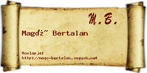 Magó Bertalan névjegykártya