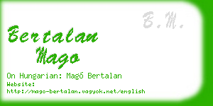 bertalan mago business card