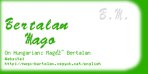 bertalan mago business card